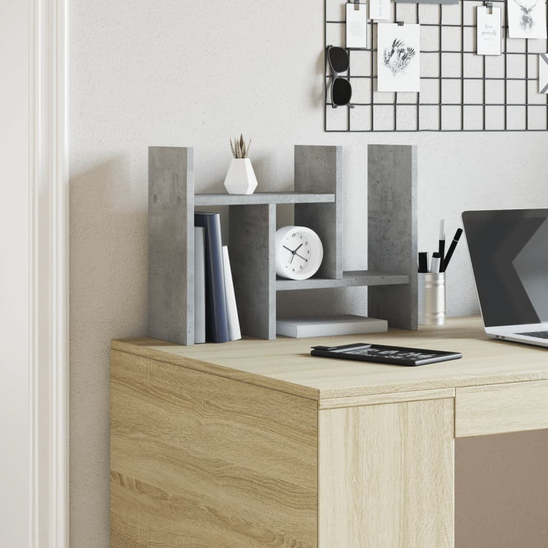 Load image into Gallery viewer, Vidaxl bureau organiser 34,5x15,5x35,5 cm bewerkt hout betongrijs