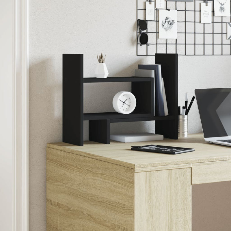 Load image into Gallery viewer, Vidaxl bureau organiser 38,5x17x39 cm bewerkt hout zwart