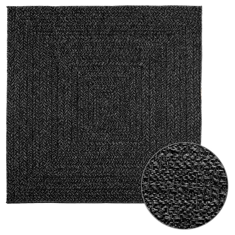 Load image into Gallery viewer, Vidaxl vloerkleed zizur binnen en buiten 120x120cm jute look antraciet