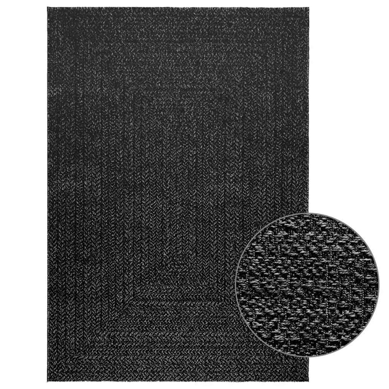 Load image into Gallery viewer, Vidaxl vloerkleed zizur binnen en buiten 120x170cm jute look antraciet
