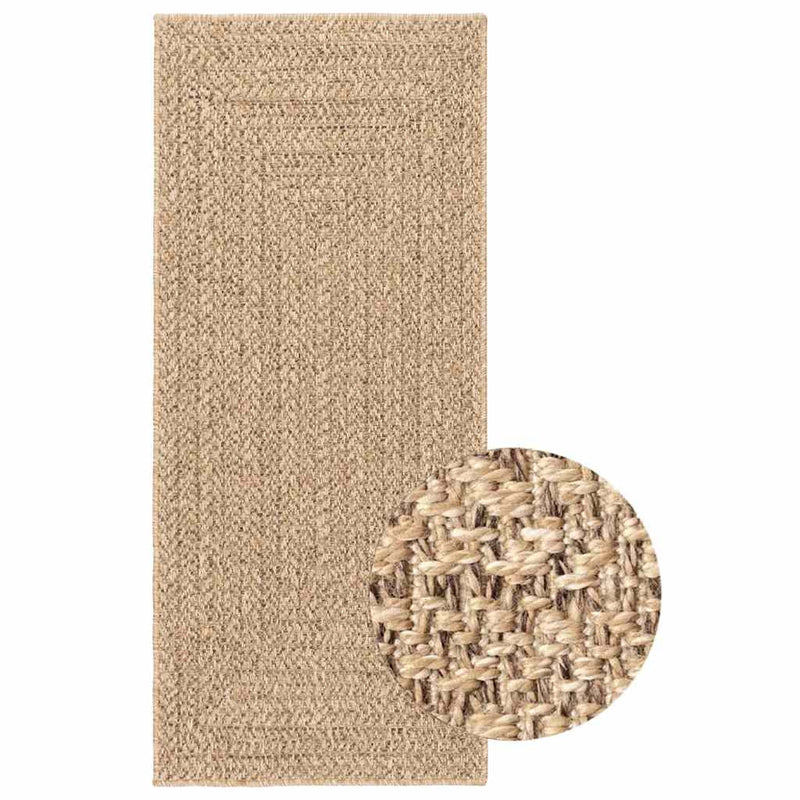 Load image into Gallery viewer, Vidaxl vloerkleed zizur beige binnen en buiten 80x200 cm jute look