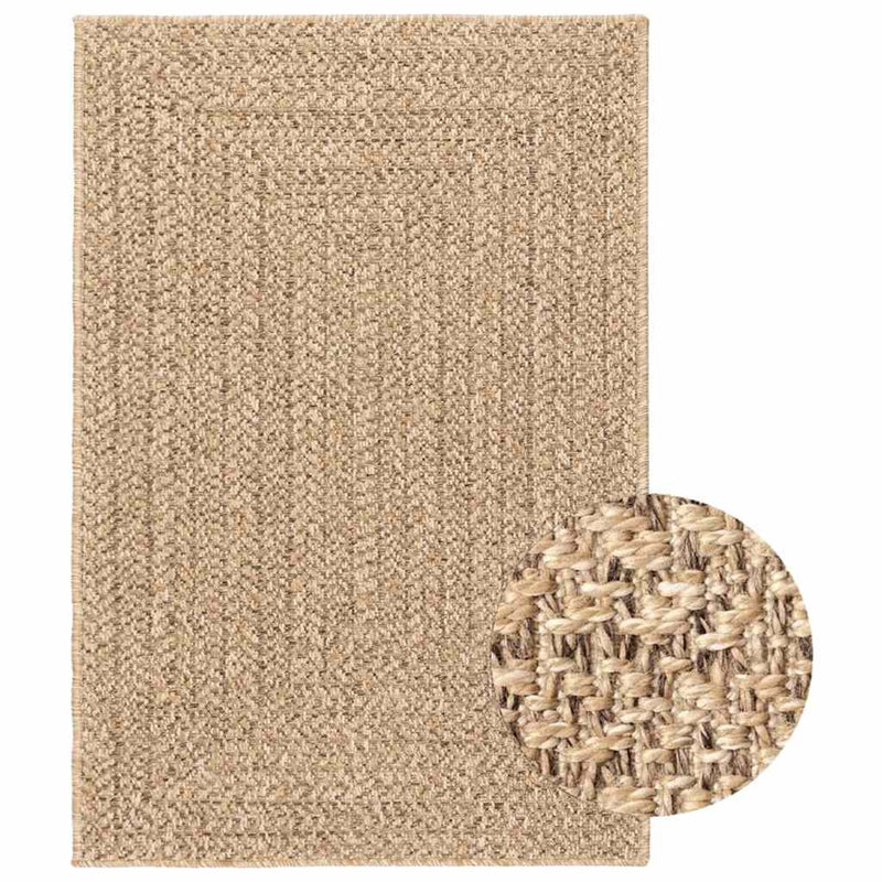 Load image into Gallery viewer, Vidaxl vloerkleed zizur beige binnen en buiten 120x120 cm jute look