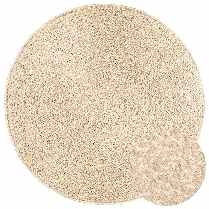 Load image into Gallery viewer, Vidaxl vloerkleed zizur beige binnen en buiten ø 120 cm jute look