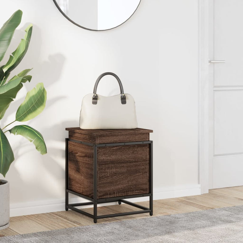 Afbeelding laden in galerijviewer, Vidaxl opbergbox met deksel 40x40x51,5 cm bewerkt hout bruin eiken