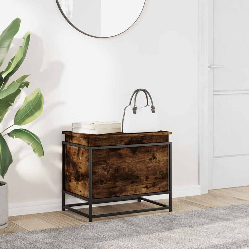 Load image into Gallery viewer, Vidaxl opbergbox met deksel 60x40x51,5 cm bewerkt hout gerookt eiken