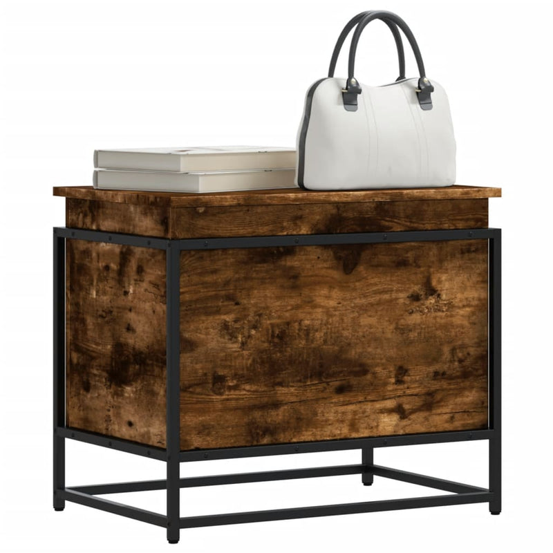 Load image into Gallery viewer, Vidaxl opbergbox met deksel 60x40x51,5 cm bewerkt hout gerookt eiken