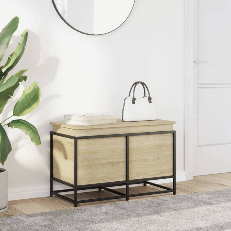 Load image into Gallery viewer, Vidaxl opbergbox met deksel 80x40x51,5 cm bewerkt hout sonoma eiken