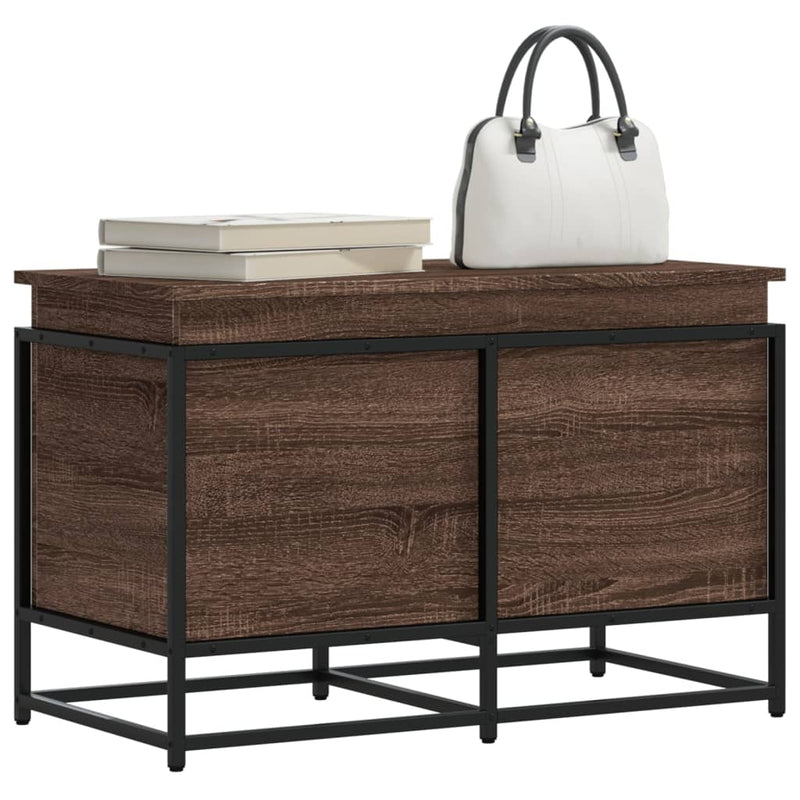 Load image into Gallery viewer, Vidaxl opbergbox met deksel 80x40x51,5 cm bewerkt hout bruin eiken