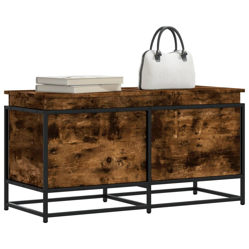Load image into Gallery viewer, Vidaxl opbergbox met deksel 100x40x51,5 cm bewerkt hout gerookt eiken