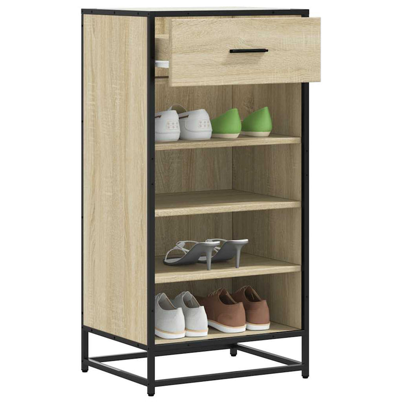 Load image into Gallery viewer, Vidaxl schoenenrek 48x38x97,5 cm bewerkt hout sonoma eikenkleurig