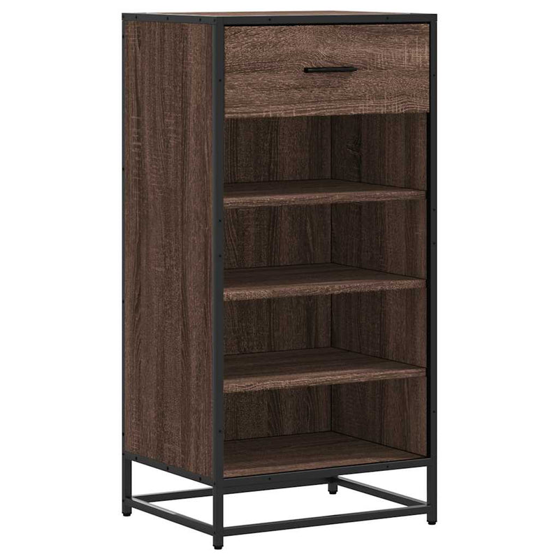 Laden Sie das Bild in Galerie -Viewer, Vidaxl schoenenrek 48x38x97,5 cm bewerkt hout bruin eikenkleurig