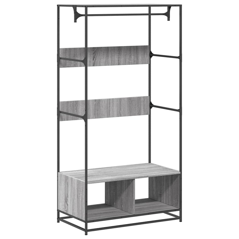 Load image into Gallery viewer, Vidaxl kledingkast 90x50x180 cm bewerkt hout grijs sonoma eikenkleurig