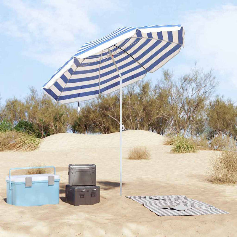 Chargez l'image dans la visionneuse de la galerie, Vidaxl parasol blauw en wit 161 x 161 x 193 cm polyester
