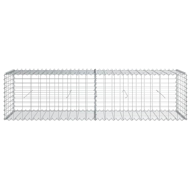 Cargue la imagen en el visor de la galería, Vidaxl schanskorf 200x50x50 cm gegalvaniseerd ijzer zilverkleurig