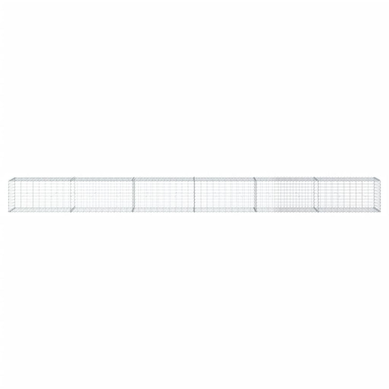 Load image into Gallery viewer, VidaXL Schanskorf 600x50x50 cm gegalvaniseerd ijzer zilverkleurig