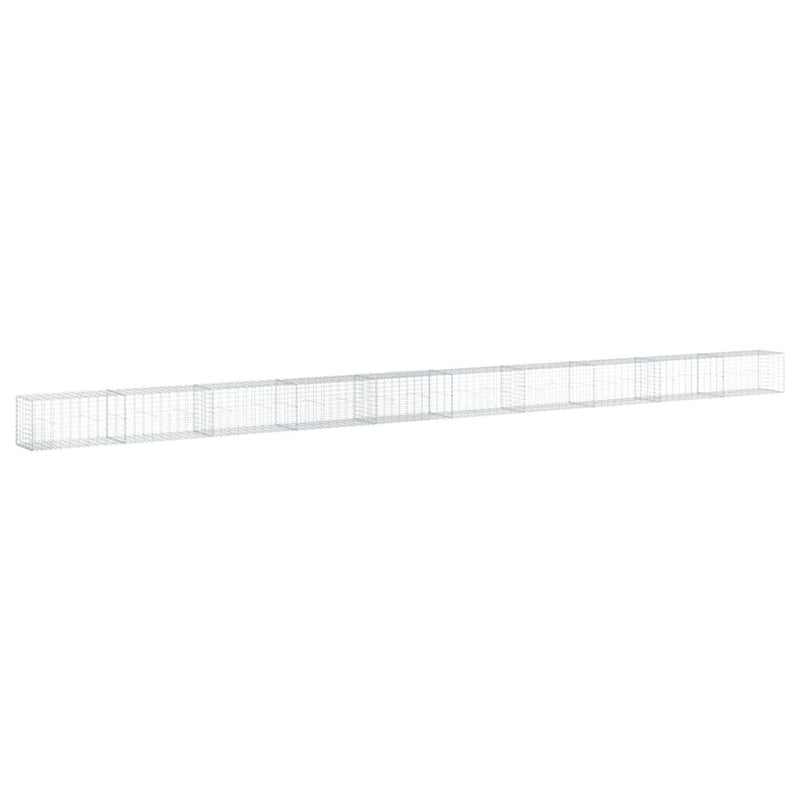 Load image into Gallery viewer, VidaXL Schanskorf 1000x50x50 cm gegalvaniseerd ijzer zilverkleurig