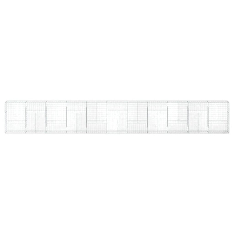 Load image into Gallery viewer, VidaXL Schanskorf 1100x50x150 cm gegalvaniseerd ijzer zilverkleurig