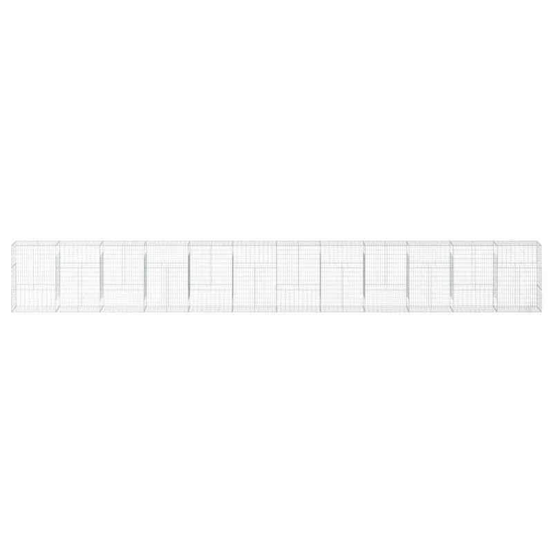 Load image into Gallery viewer, VidaXL Schanskorf 1200x50x150 cm gegalvaniseerd ijzer zilverkleurig