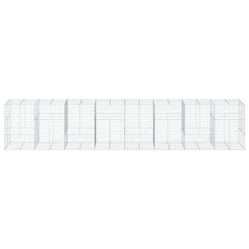Load image into Gallery viewer, VidaXL Schanskorf 800x100x150 cm gegalvaniseerd ijzer zilverkleurig