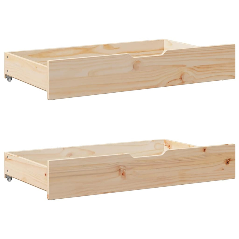 Load image into Gallery viewer, Vidaxl bedlades 2 st met wieltjes 95x55x17 cm massief grenenhout