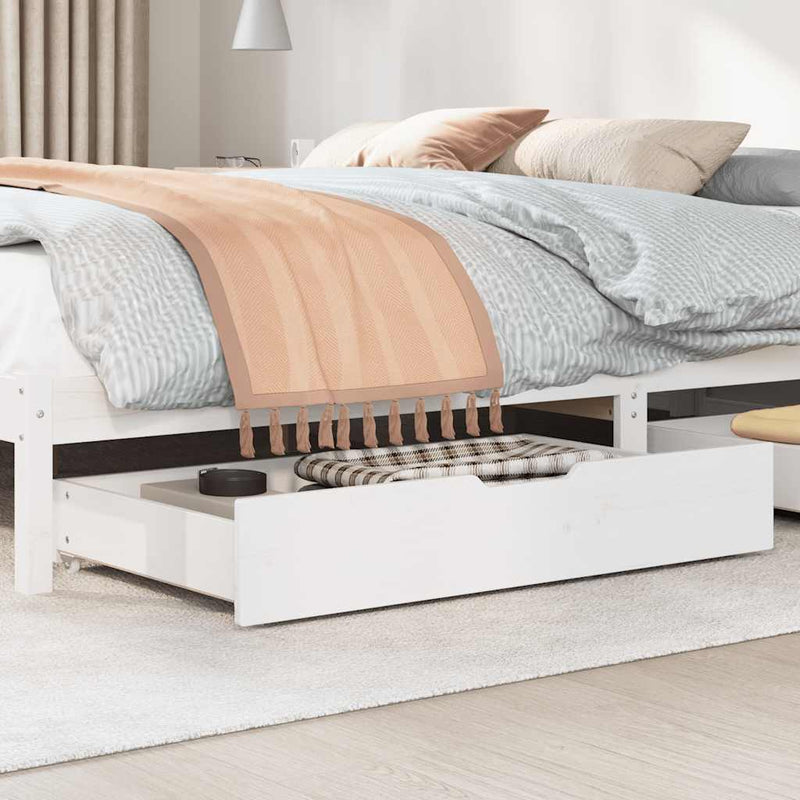 Load image into Gallery viewer, Vidaxl bedlades 2 st 90x55x17 cm massief grenenhout wit
