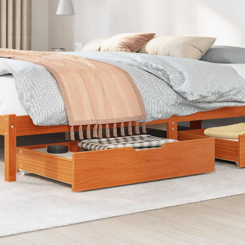 Load image into Gallery viewer, Vidaxl bedlades 2 st 80x55x17 massief grenenhout wasbruin
