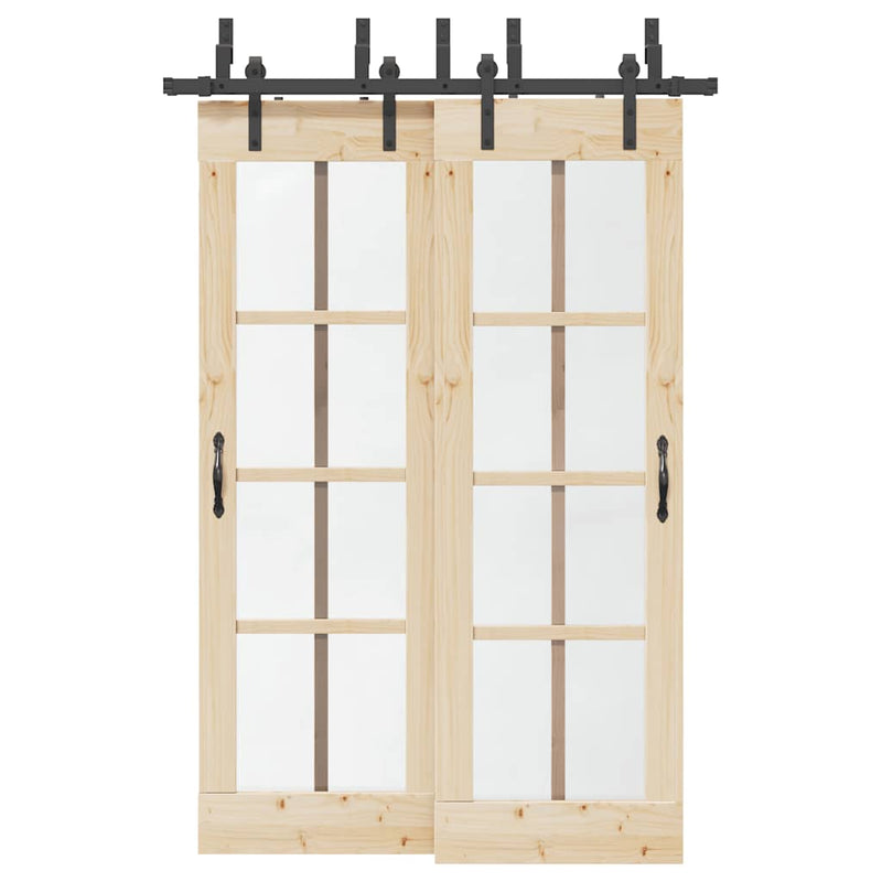 Chargez l'image dans la visionneuse de la galerie, Vidaxl doos met onderdelen voor schuifdeur 152,5 cm staal zwart