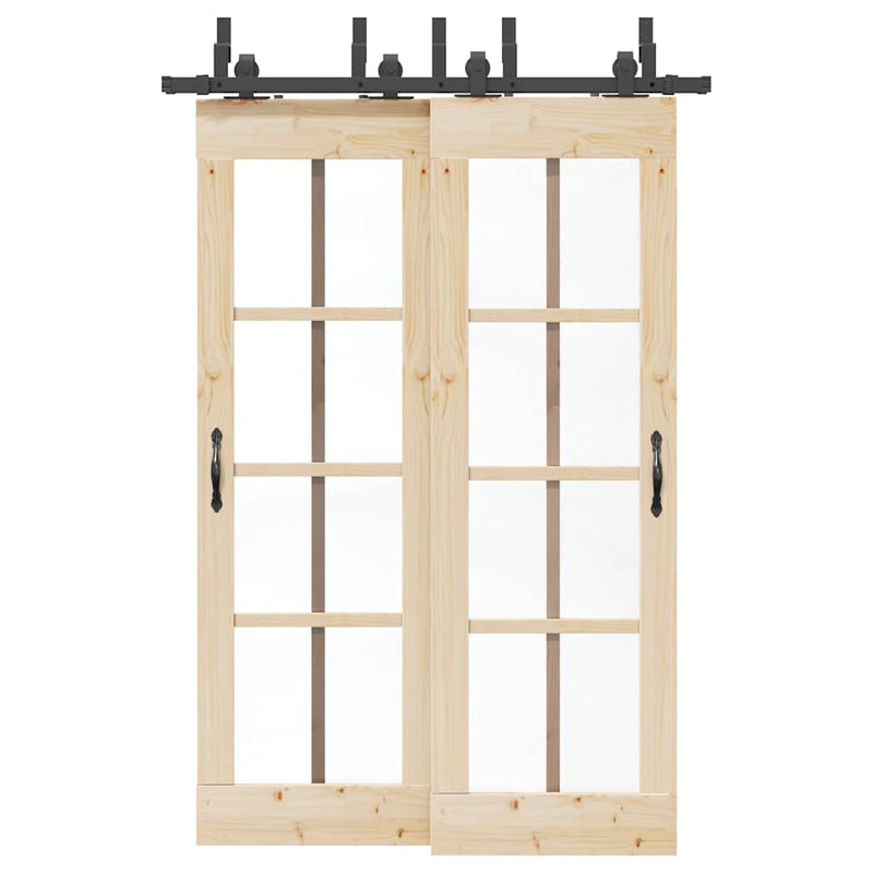 Chargez l'image dans la visionneuse de la galerie, Vidaxl doos met onderdelen voor schuifdeur 152,5 cm staal zwart