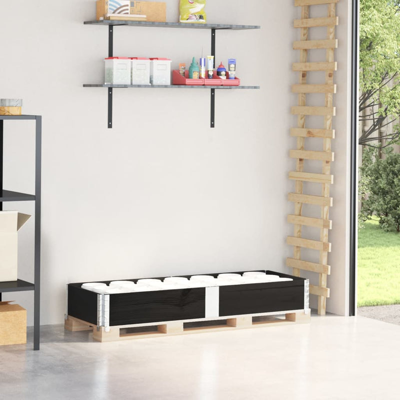 Load image into Gallery viewer, Vidaxl palletopzetrand 150x50 cm massief grenenhout zwart