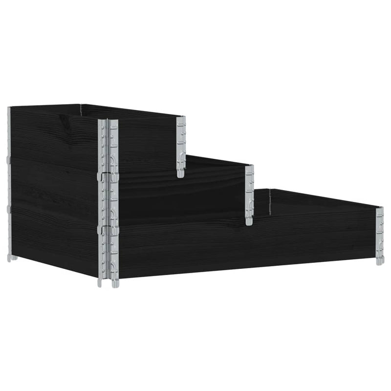 Load image into Gallery viewer, Vidaxl verhoogde plantenbak 3-laags 120x80 cm massief grenenhout zwart