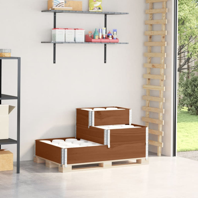 Load image into Gallery viewer, Vidaxl verhoogde plantenbak 3-laags 120x80 cm massief grenenhout bruin