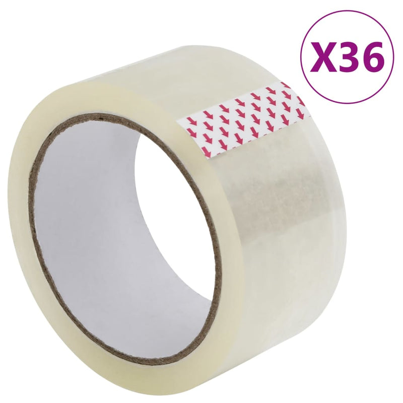 ギャラリービューアに画像をロードする, Vidaxl verpakkingstape 36 st 48 mm x 66 m transparant