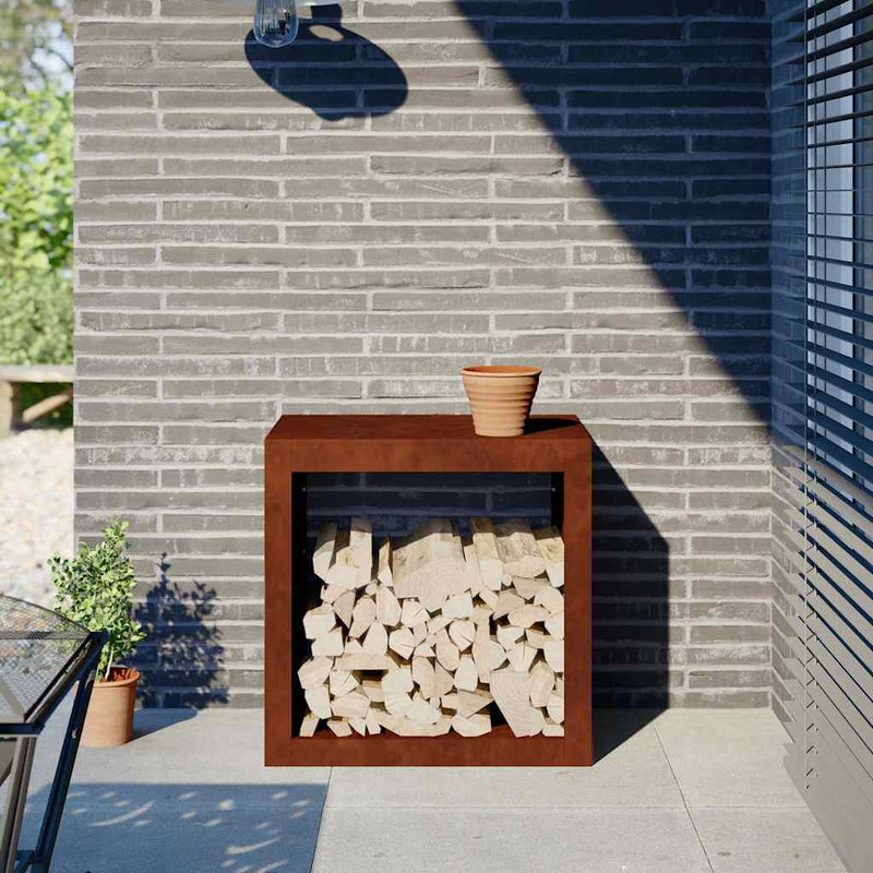 Load image into Gallery viewer, Vidaxl brandhoutrek 60x40x60 cm weervast staal