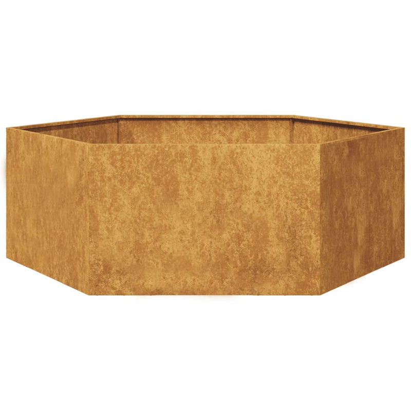 Load image into Gallery viewer, Vidaxl plantenbak zeshoek 138x120x45 cm weervast staal