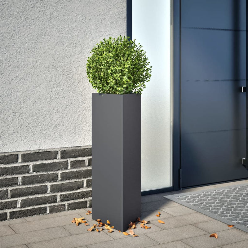 Load image into Gallery viewer, Vidaxl plantenbakken 2 st driehoek 30x26x75 cm staal antracietkleurig