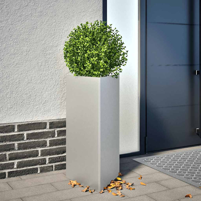 Afbeelding laden in galerijviewer, Vidaxl plantenbak driehoek 40x40x75 cm gegalvaniseerd staal