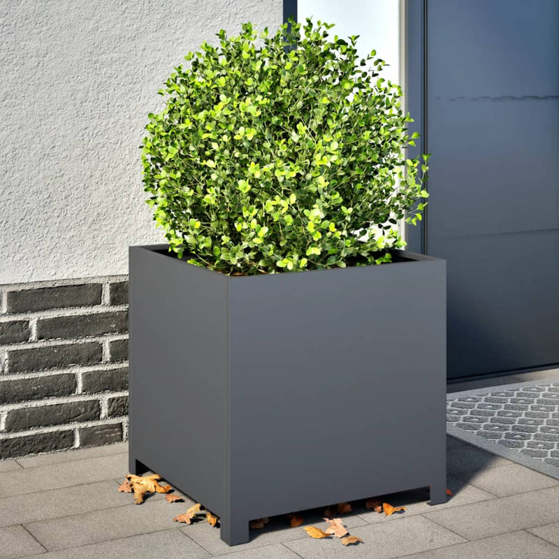 Afbeelding laden in galerijviewer, Vidaxl plantenbak 50x50x50 cm staal antracietkleurig