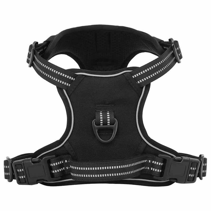 Load image into Gallery viewer, Vidaxl hondentuigje met riem en halsband verstelbaar m zwart