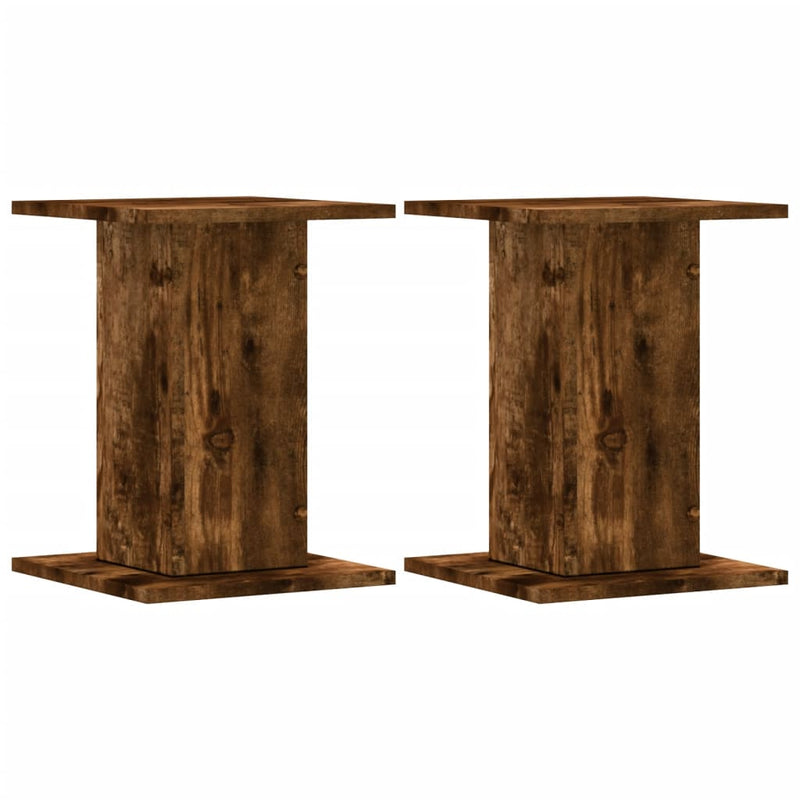 Load image into Gallery viewer, Vidaxl speakerstandaards 2 st 30x30x40 cm bewerkt hout gerookt eiken