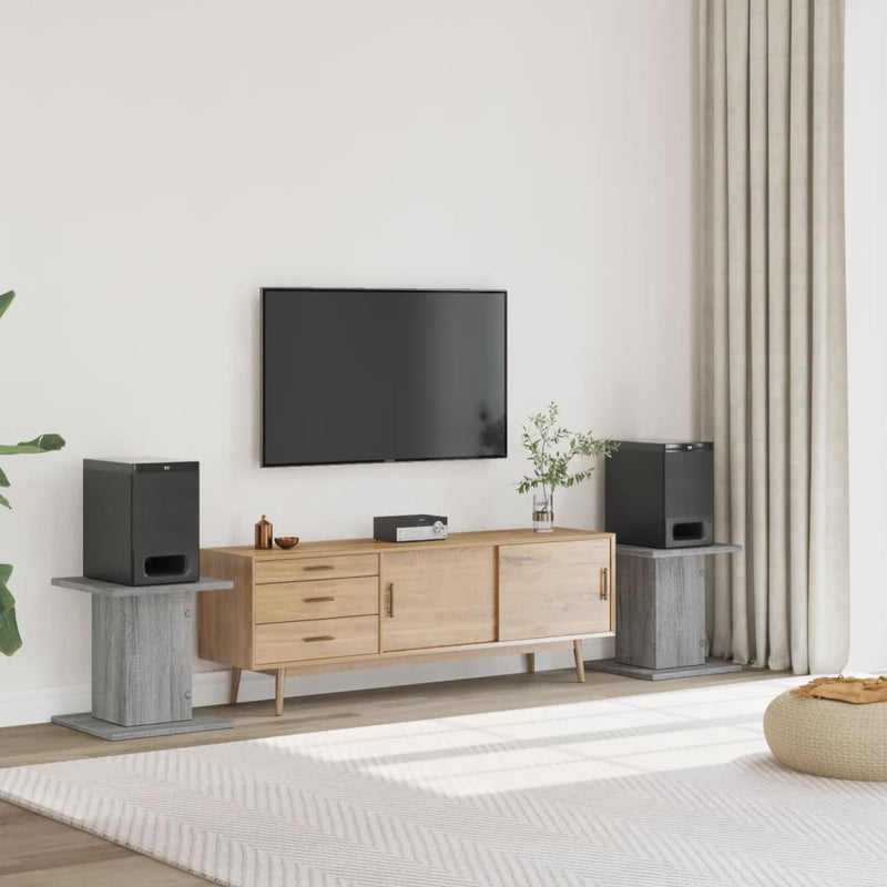 Load image into Gallery viewer, Vidaxl speakerstandaards 2 st 30x30x40 cm bewerkt hout grijs sonoma