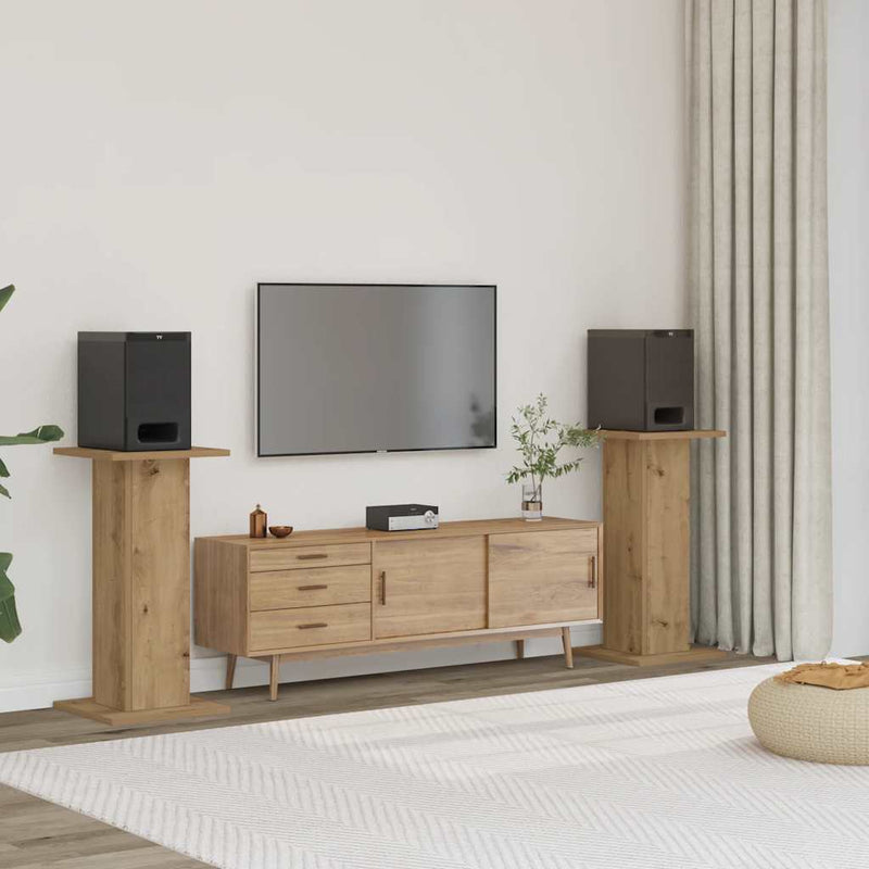 Load image into Gallery viewer, Vidaxl speakerstandaards 2 st 30x30x60 cm hout artisanaal eikenkleurig