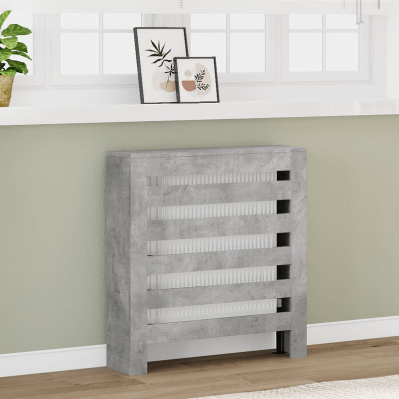 Load image into Gallery viewer, Vidaxl radiatorombouw 78x20x82 cm bewerkt hout betongrijs