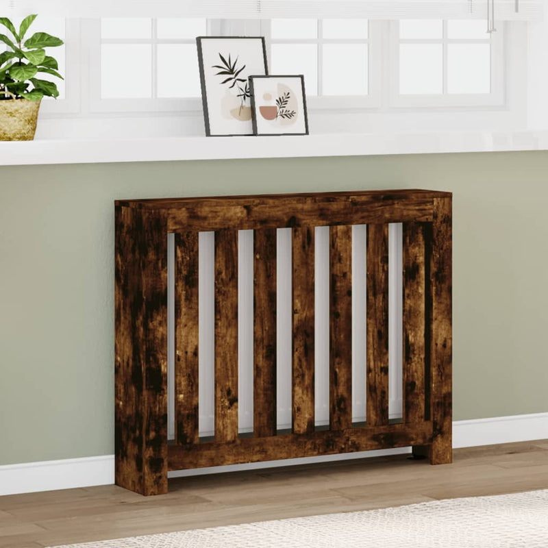 Load image into Gallery viewer, Vidaxl radiatorombouw 104x20x82 cm bewerkt hout gerookt eikenkleurig