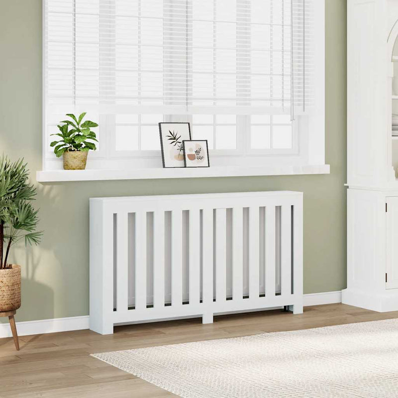 Load image into Gallery viewer, Vidaxl radiatorombouw 149x20x82 cm bewerkt hout wit