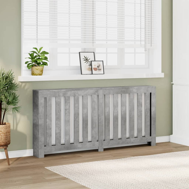 Load image into Gallery viewer, Vidaxl radiatorombouw 175x20x82 cm bewerkt hout betongrijs