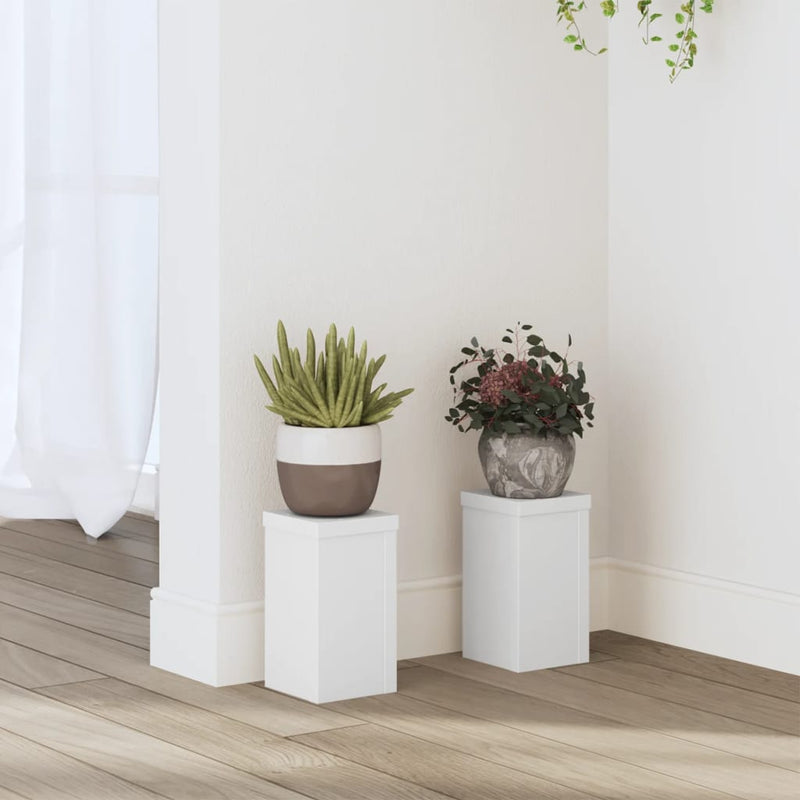 Load image into Gallery viewer, Vidaxl plantenstandaards 2 st 10x10x18 cm bewerkt hout wit