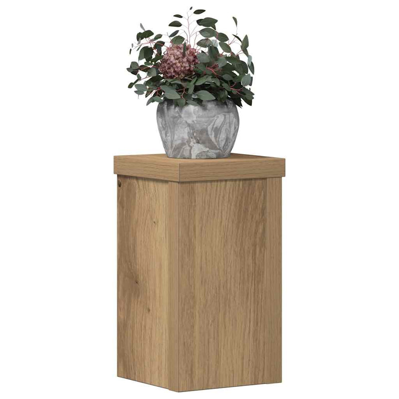 Load image into Gallery viewer, Vidaxl plantenstandaards 2 st 10x10x18 cm hout artisanaal eiken