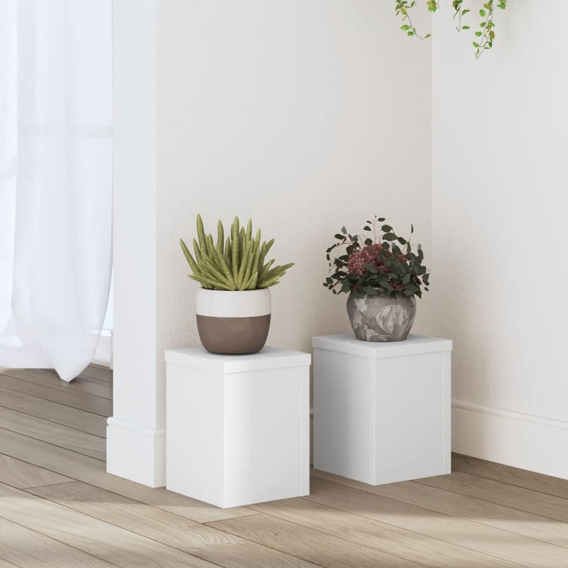 Load image into Gallery viewer, Vidaxl plantenstandaards 2 st 15x15x20 cm bewerkt hout wit