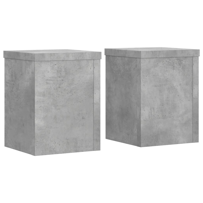 Load image into Gallery viewer, Vidaxl plantenstandaards 2 st 15x15x20 cm bewerkt hout betongrijs