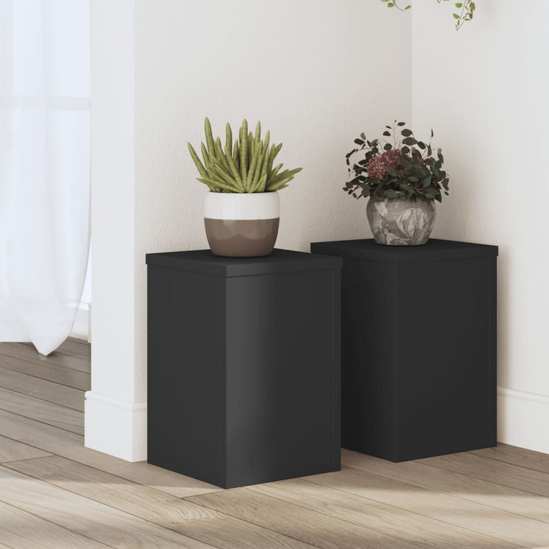 Load image into Gallery viewer, Vidaxl plantenstandaards 2 st 20x20x30 cm bewerkt hout zwart